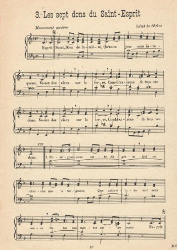 Les sept dons du Saint Esprit Partition gratuite